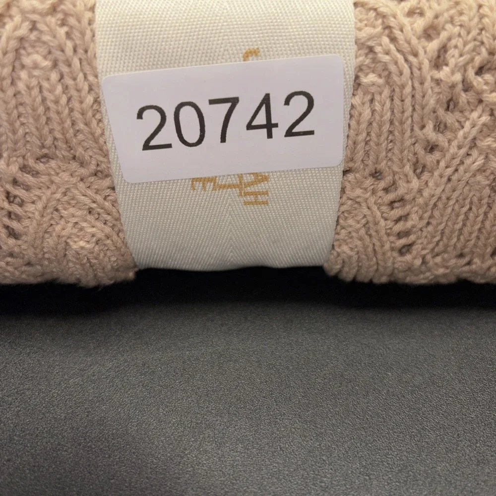 Sand Jeremiah Brent Home 100% Cotton Knitted Pointelle Scallop 50in x 60in